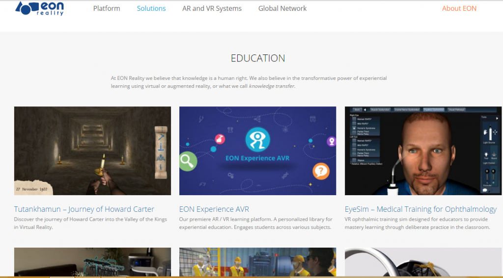 Eon Reality - Best Virtual Reality Websites