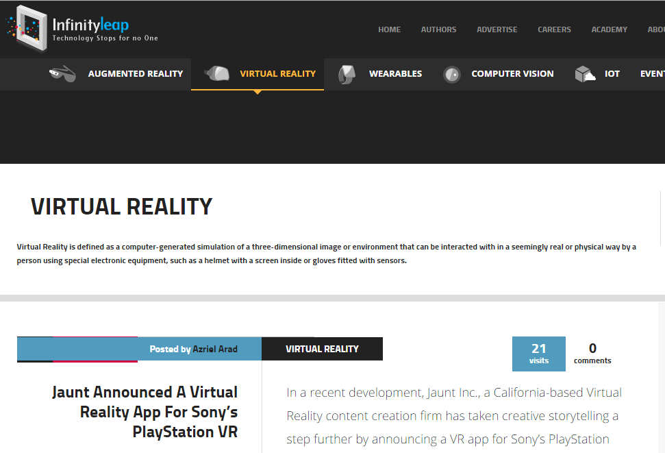 Infinity Leap - Best Virtual Reality Websites