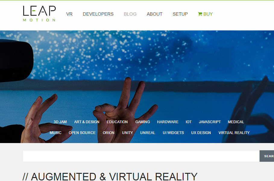 Leap Motion - Best Virtual Reality Websites