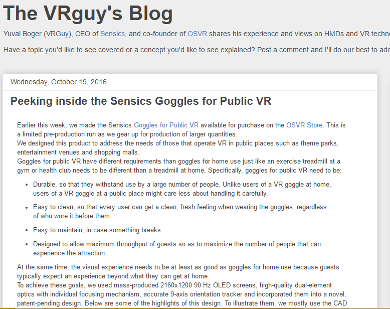 The VRguy's Blog - Best Virtual Reality Websites