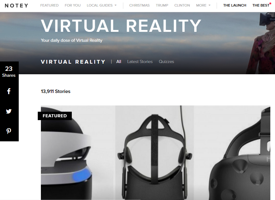 Notey - Best Virtual Reality Websites