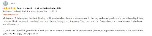Reviews of the Oculus Rift Headset