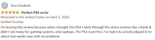 ps4 customer review