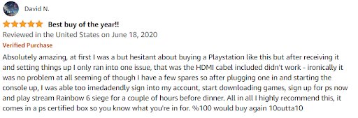ps4 customer review